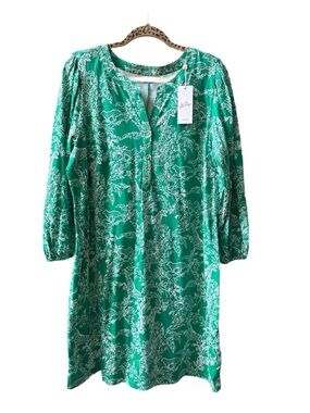 Lilly Pulitzer Emery Dress Fiddle Leaf Green Safari Party